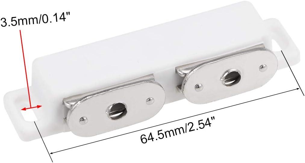 3" Long Double Magnetic Latches Catch ABS White