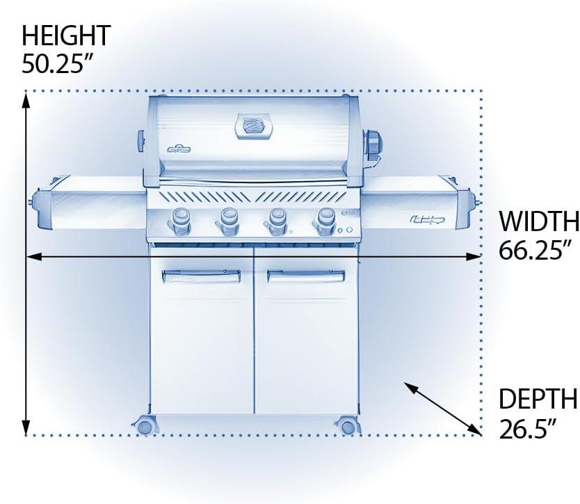 Stainless Steel Propane Gas Grill with Side Burner and Smoker