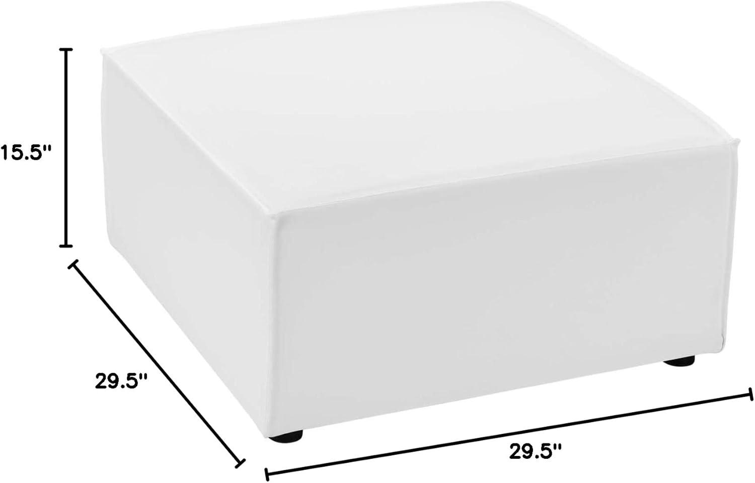 Modway Saybrook Fabric Upholstered Outdoor Patio Sofa Ottoman in White