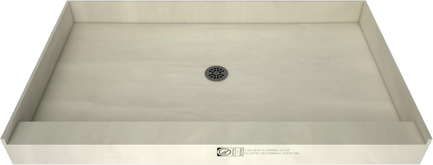 Brushed Nickel 48" x 32" Rectangle Shower Pan with Center Drain