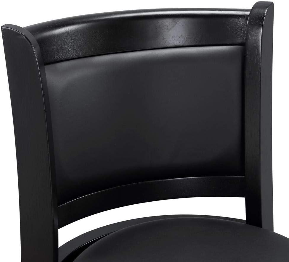 Augusta 29" Black Faux Leather Swivel Wood Bar Stool