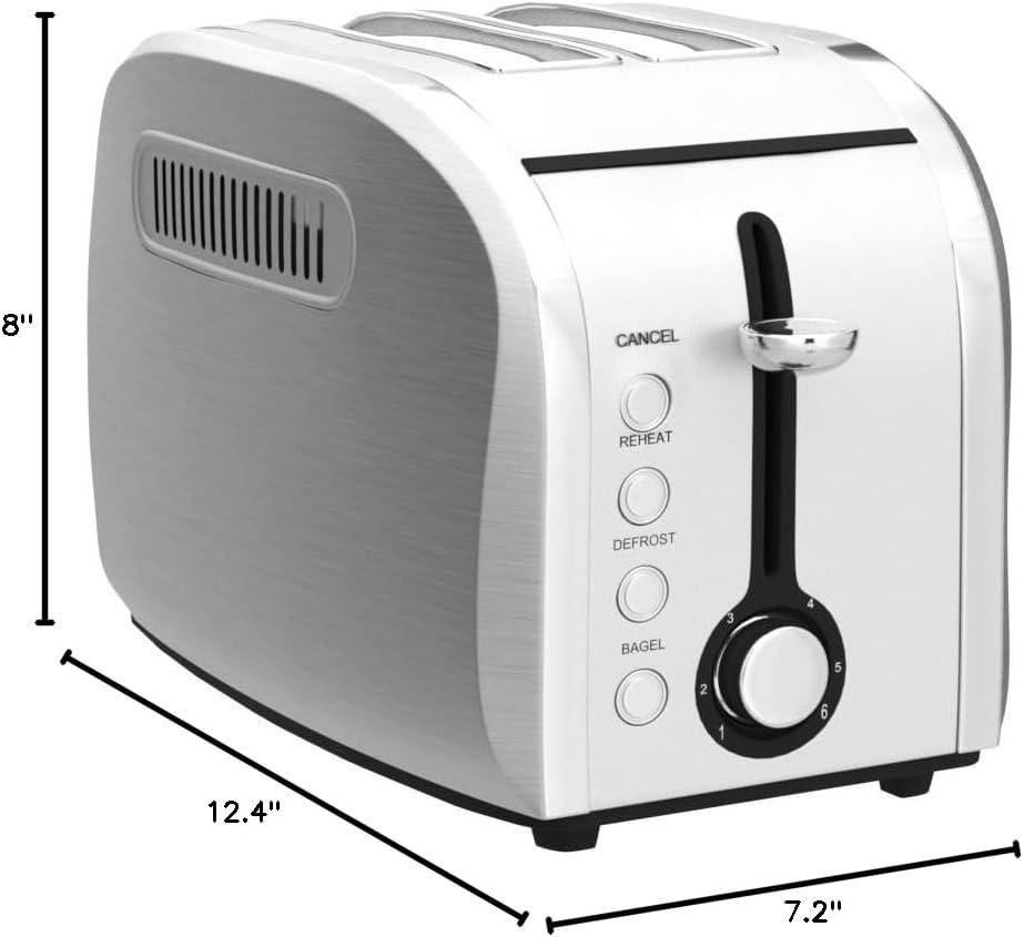 Stainless Steel 2-Slice Toaster with Wide Slot and Crumb Tray