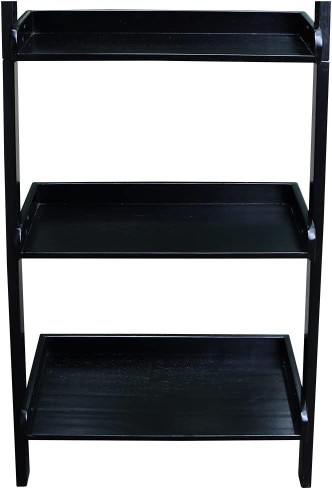 75.5" 5 Tier Solid Wood Leaning Bookshelf - International Concepts