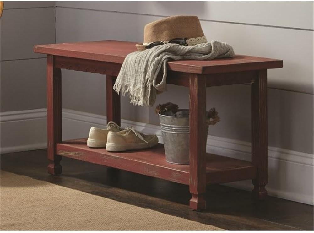 Country Cottage Bench, Red Antique