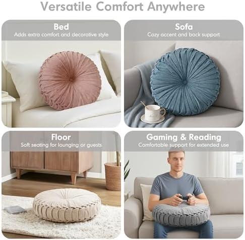 Intelligent Design Loretta Poly Chenille Round Floor Pillow Cushion