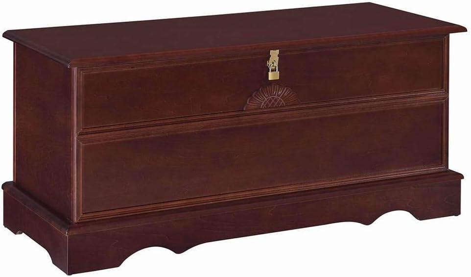 40" Brown Cedar Wood Transitional Storage Chest