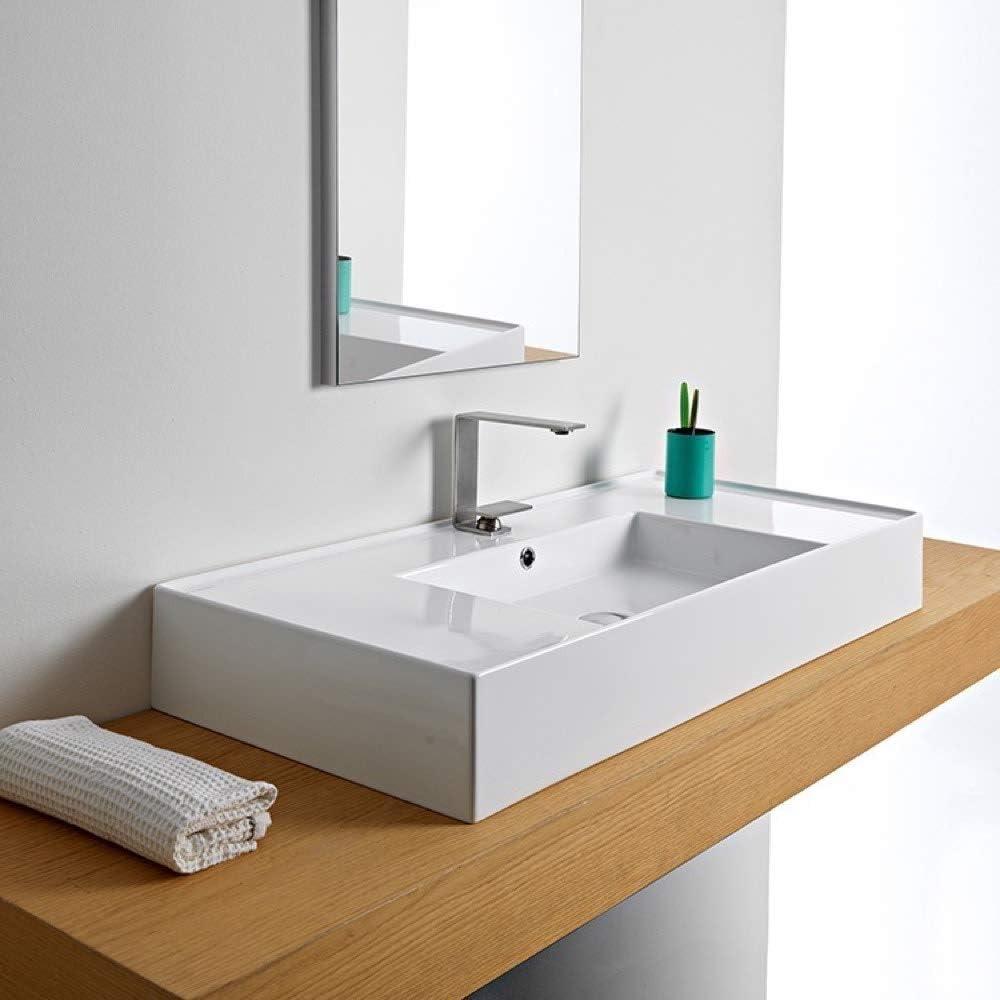 Scarabeo By Nameeks 18.2'' Glossy White Ceramic Rectangular Bathroom Sink with Overflow