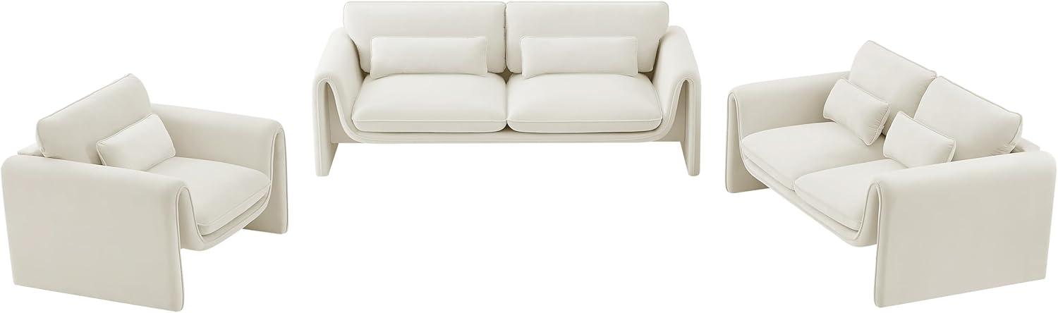 Meridian Furniture Sloan Cream Velvet Fabric Sofa