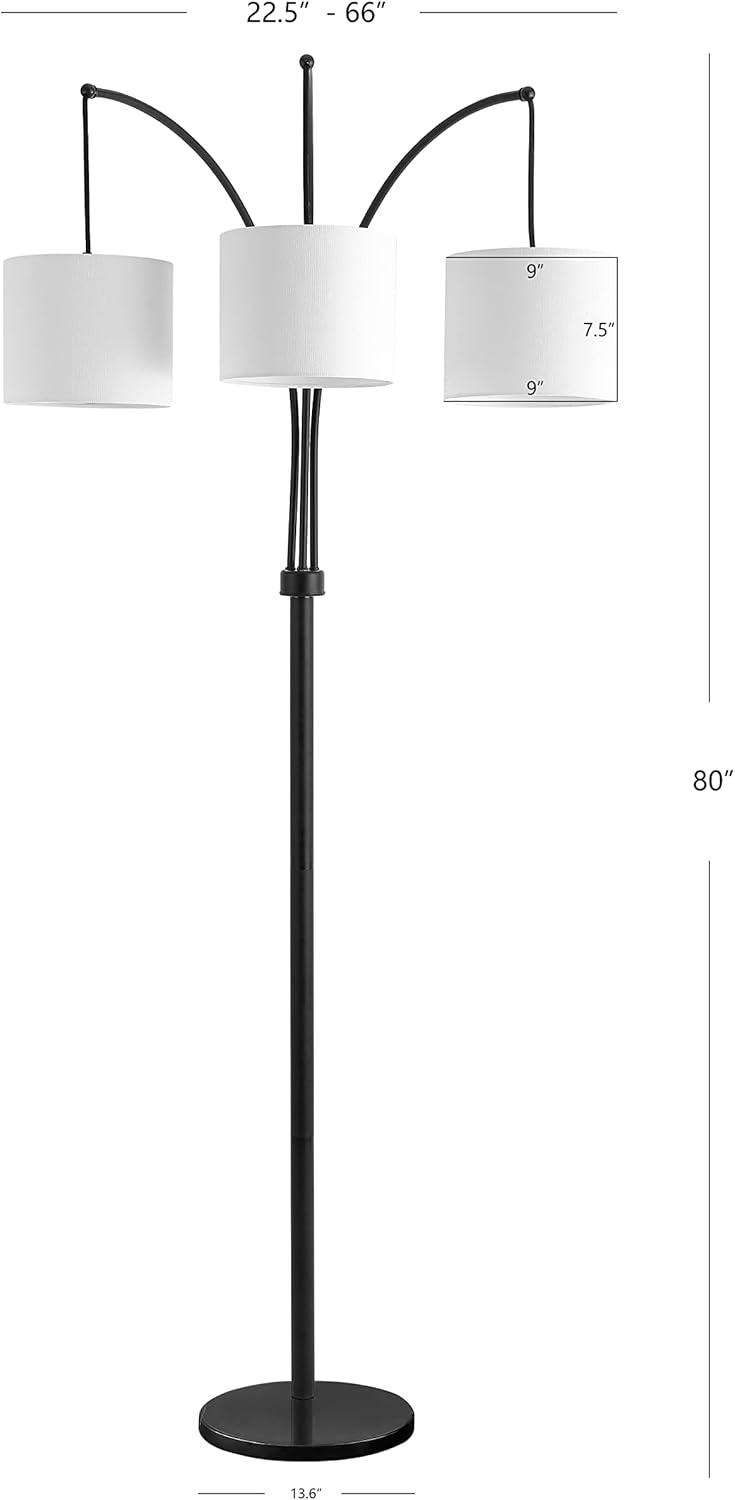 SAFAVIEH Prina 80.5 in. H 3-Light Glam Floor Lamp, Black