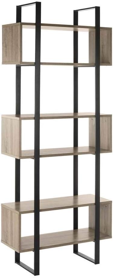 Adhara Etagere - FOX4278 - Light Brown/Black - Safavieh Couture