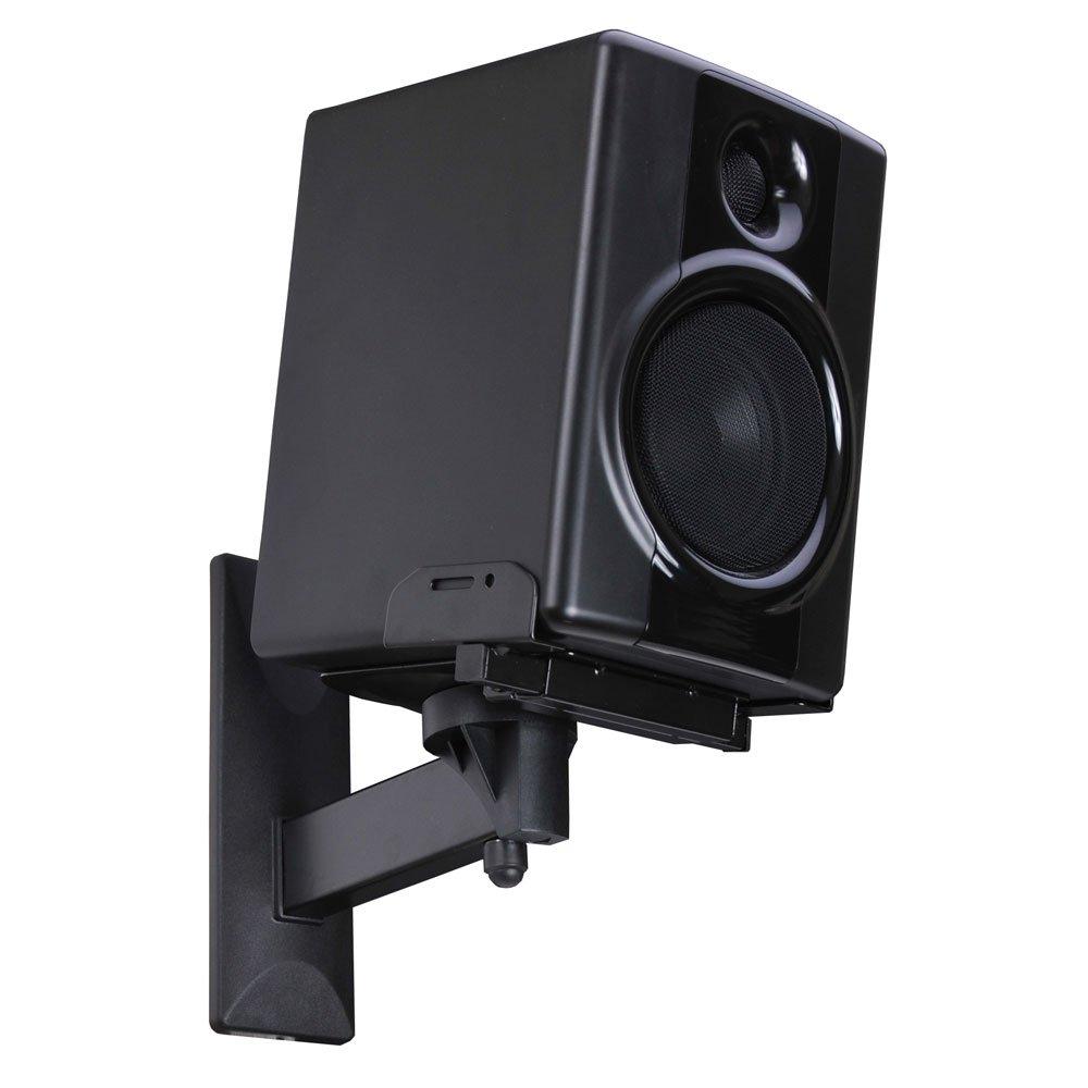 VideoSecu One Pair of Side Clamping Bookshelf Speaker Mounting Bracket with Swivel and Tilt for Large Surrounding Sound Speakers MS56B 3LH