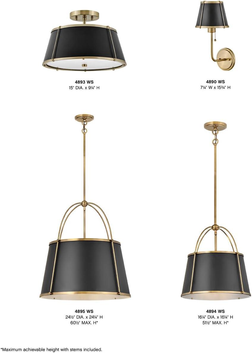 4895WS-Hinkley Lighting-Clarke - 4 Light Large Pendant in Traditional-Transitional Style - 24.5 Inches Wide by 25.25 Inches High-Warm Brass Finish