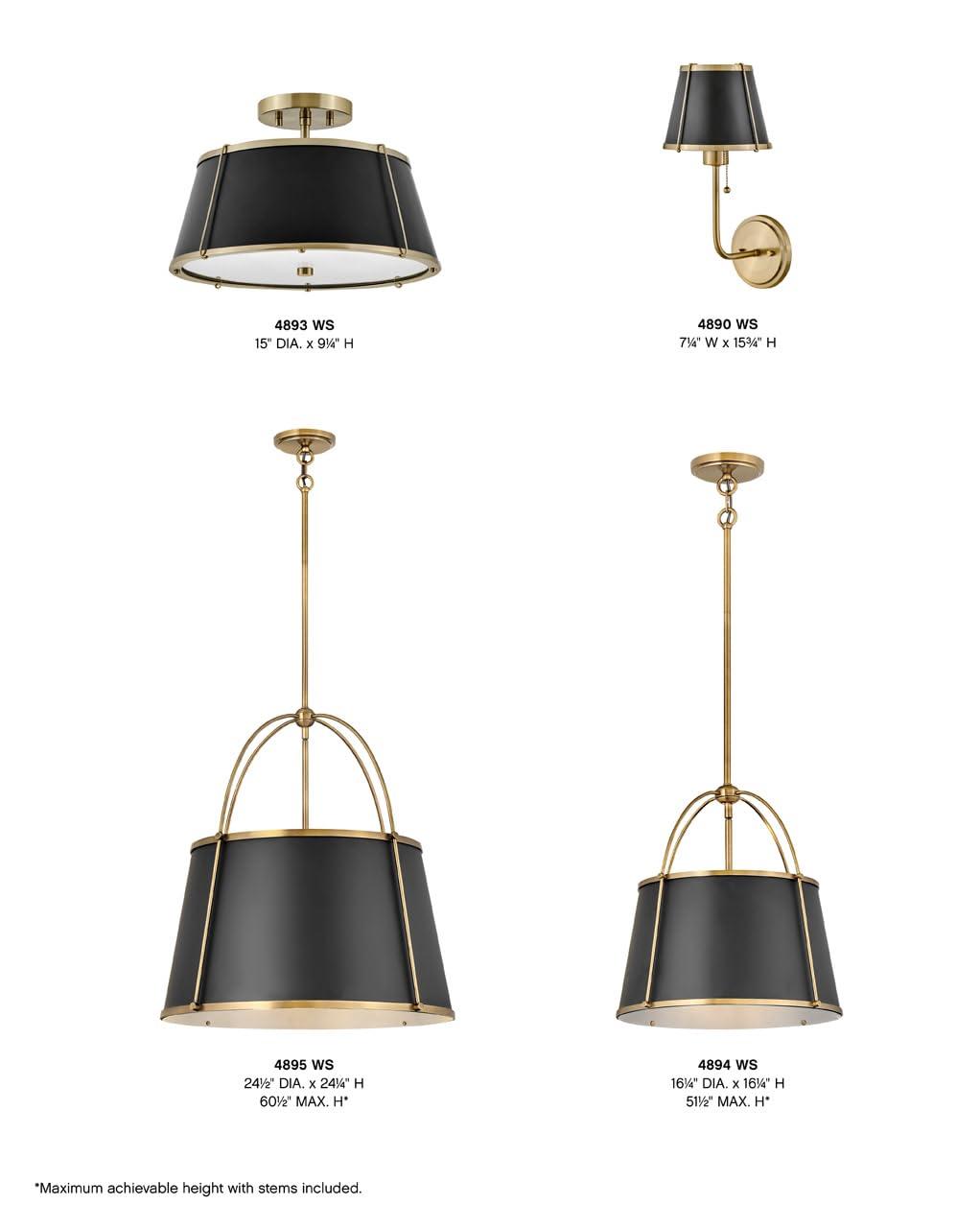 4895WS-Hinkley Lighting-Clarke - 4 Light Large Pendant in Traditional-Transitional Style - 24.5 Inches Wide by 25.25 Inches High-Warm Brass Finish