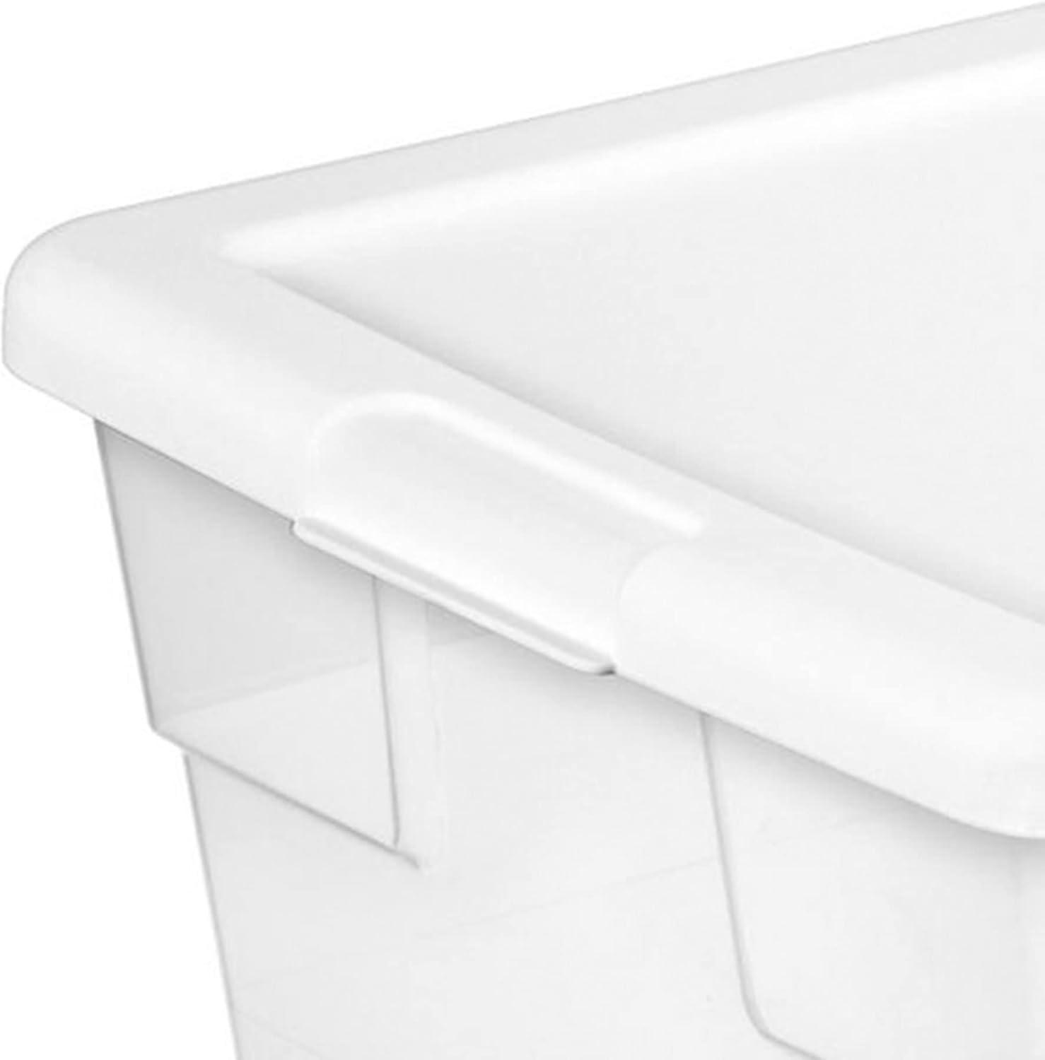 16 Quart Clear Plastic Storage Box with White Lid