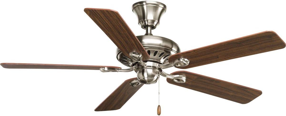 AirPro Nickel 52" Ceiling Fan with Reversible Walnut Blades