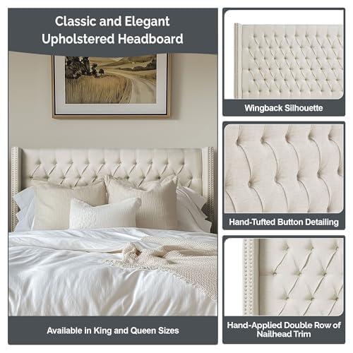 Amelia Upholstery Headboard Cream Queen