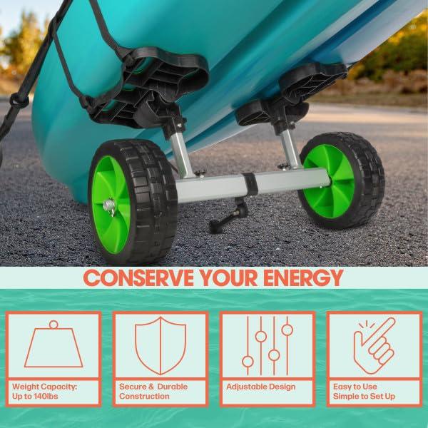 Kayak Cart with 220lb Capacity, Green