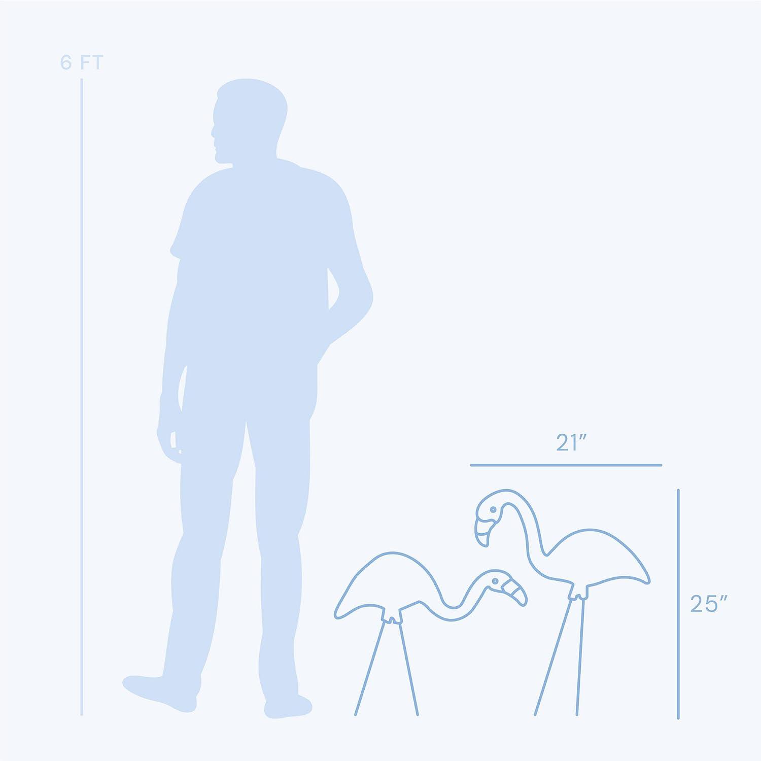 Bloem Spooky Indoor/Outdoor Black and Orange Halloween Flamingo Yard Decorations with Metal Stakes