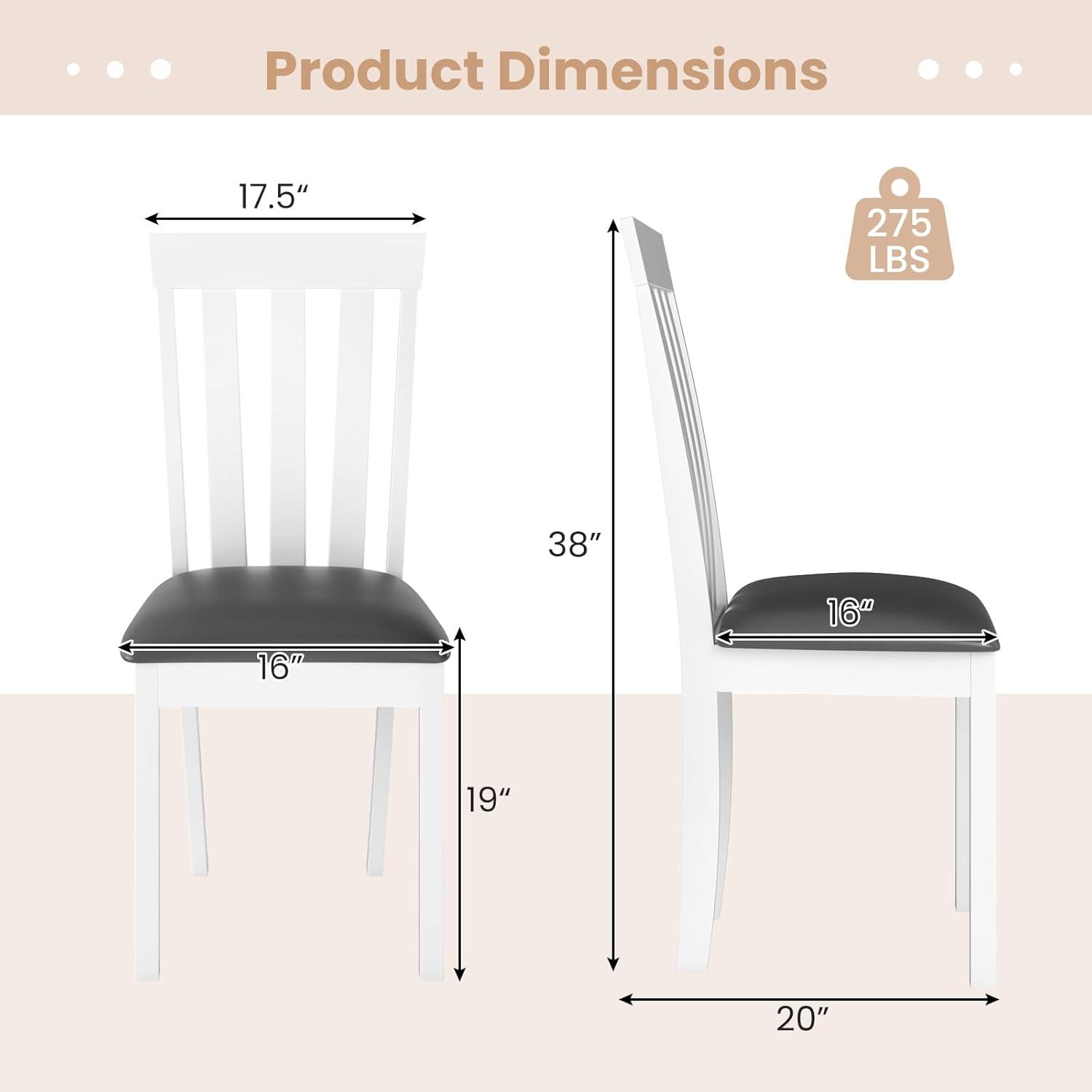 Lark Manor™ Dining Chair Set of 2 Upholstered Wooden Kitchen Chairs with Padded Seat and Rubber Wood Frame