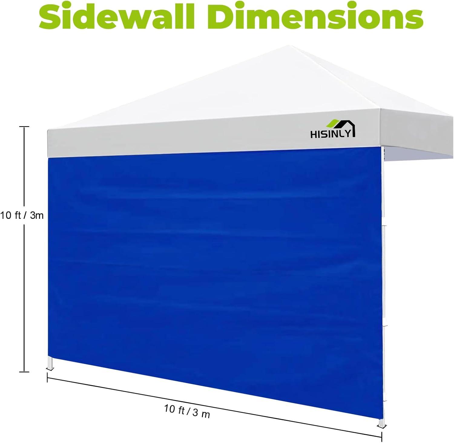 HLong Canopy Tent Sidewall for 10x10 Pop Up Canopy, 1 Piece, Black