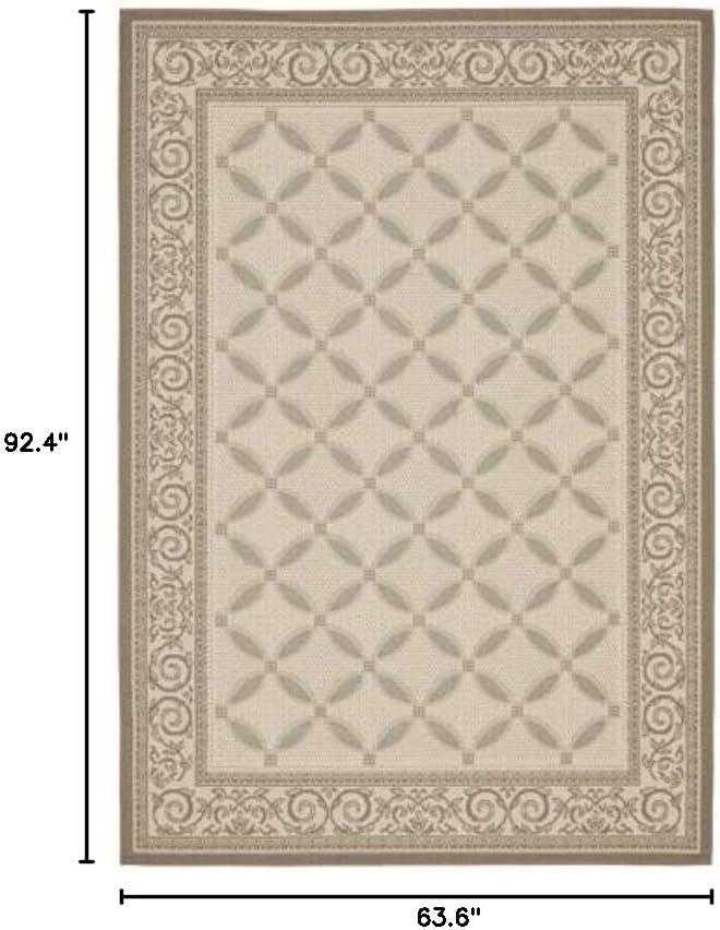 Courtyard CY7107 Power Loomed Indoor/Outdoor Area Rug - Dark Beig/Beige - 5'3"x7'7" - Safavieh.