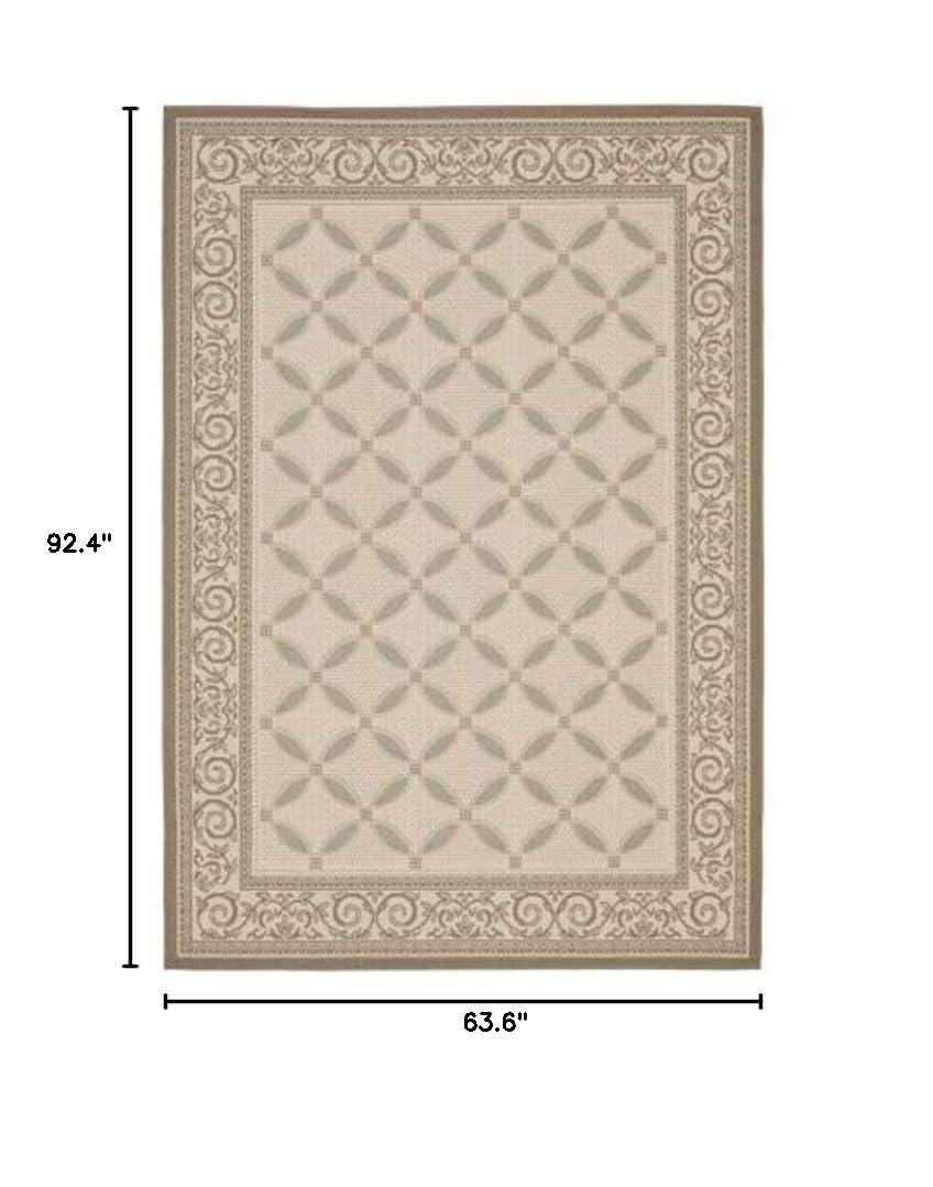 Courtyard CY7107 Power Loomed Indoor/Outdoor Area Rug - Dark Beig/Beige - 5'3"x7'7" - Safavieh.