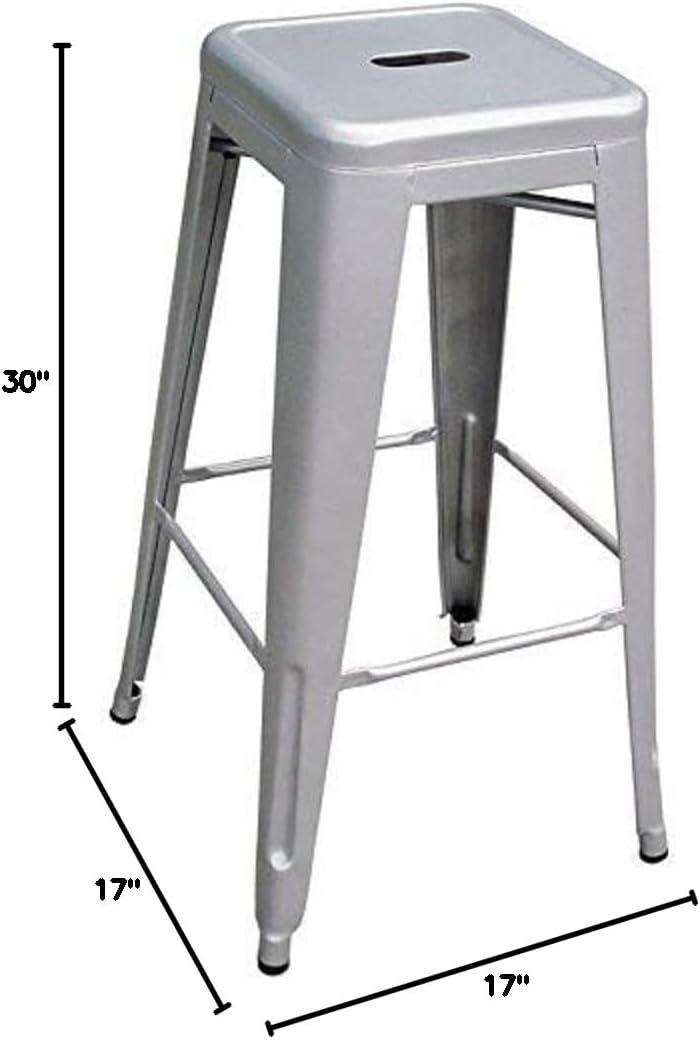 Gunmetal 30-Inch Stackable Metal Bar Stools, Set of 4