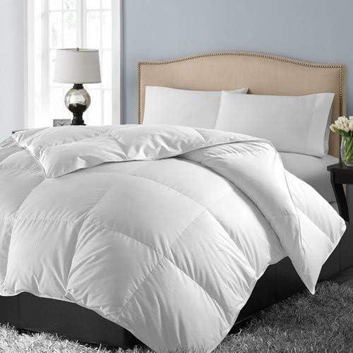 Luxurious Full/Queen White Cotton Down-Alternative Comforter