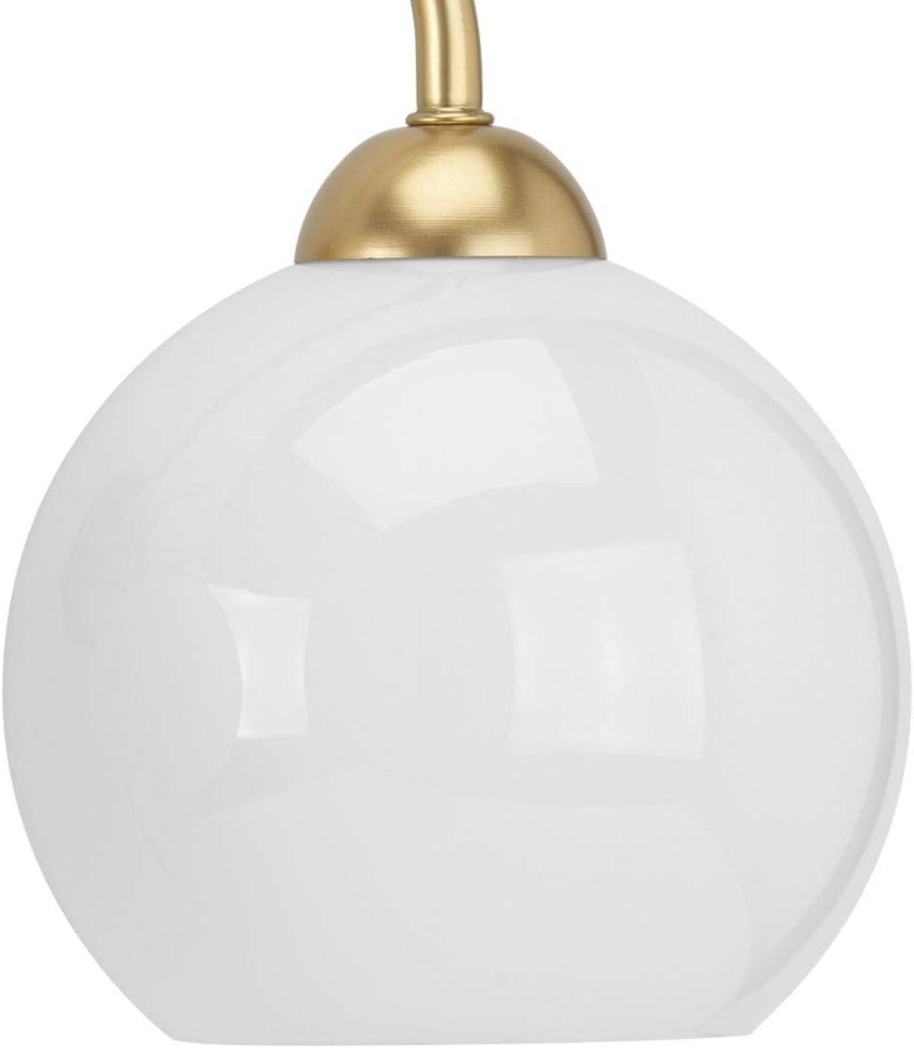 Progress Lighting Carisa 1-Light Bath Wall Light, Vintage Gold, White Glass Globe Shade