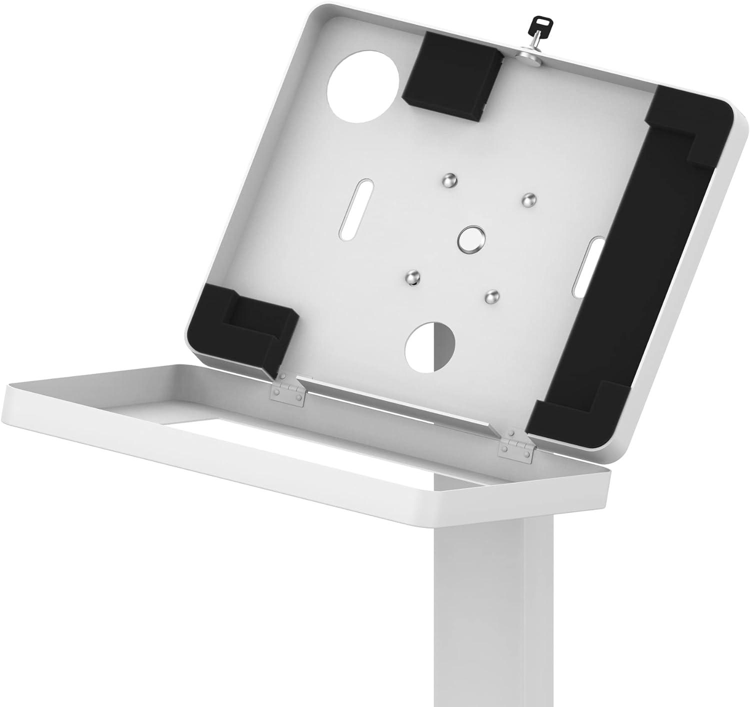 CTA Digital Floor Stand with Security Enclosure for 9.7"-11" Tablets White