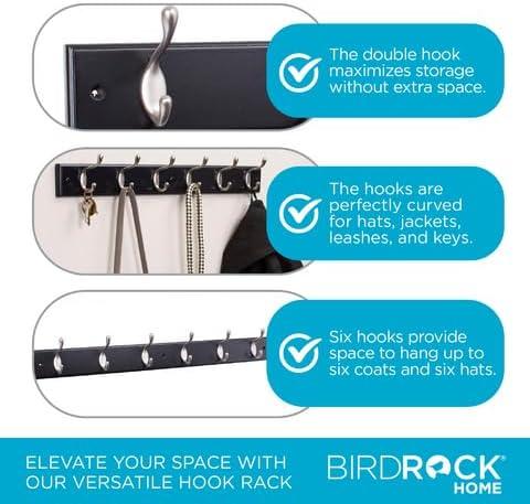 BirdRock Home Oval Hook Coat and Hat Rack - 6 Hooks