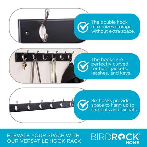 BirdRock Home Oval Hook Coat and Hat Rack - 6 Hooks