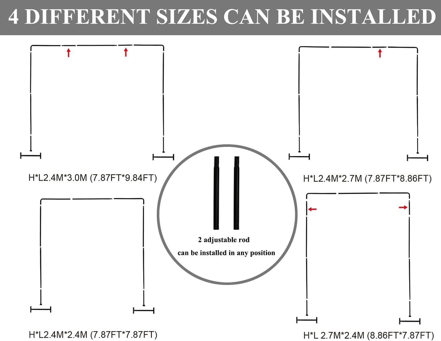 Heavy Duty Black Metal Adjustable Backdrop Stand Arch