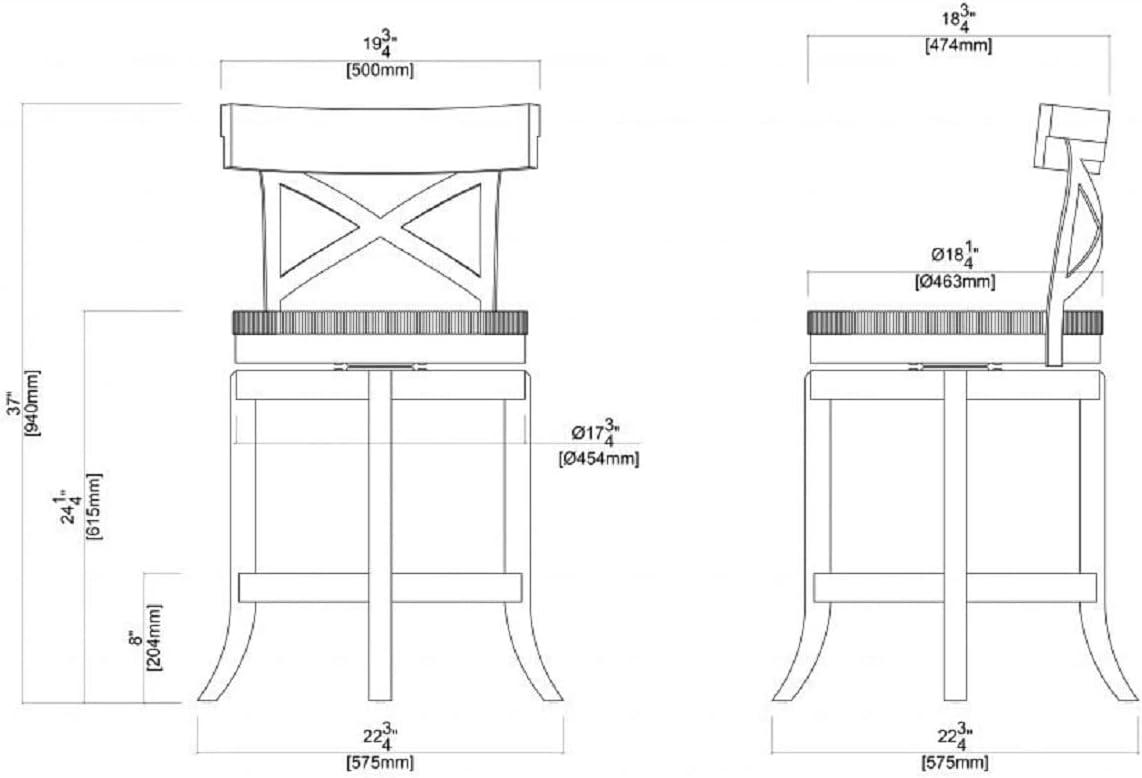 24" Myrtle Counter Height Barstool - Boraam