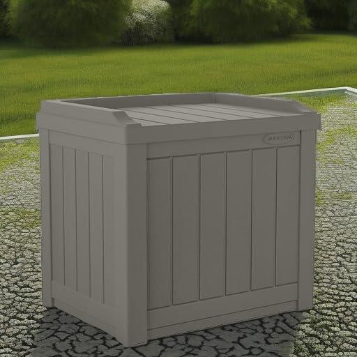 Suncast 22'' W 22 Gallons Water Resistant Resin Deck Box in Gray