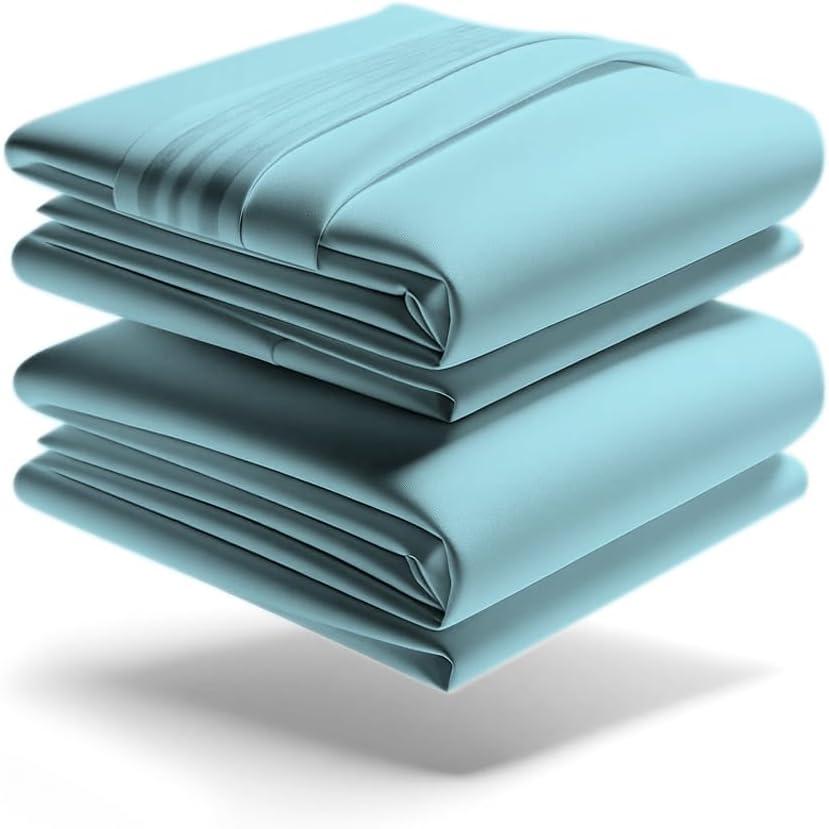 Mezzati Luxury 1800 Prestige Soft and Comfortable Collection Bed Sheets Set Twin Striped Gray