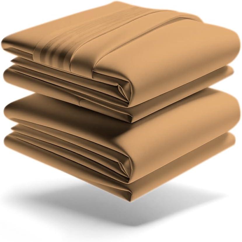 Mezzati Luxury 1800 Prestige Soft and Comfortable Collection Bed Sheets Set Twin Striped Gray