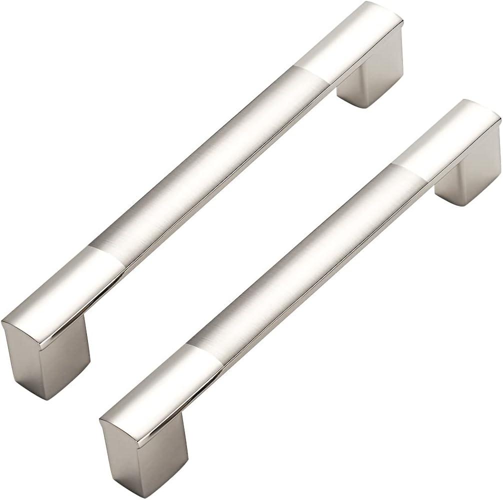 6" Brushed Nickel Kitchen Cabinet Drawer Handle with Mounting Hardware