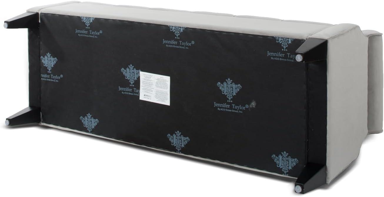 Jacqueline Tufted Roll Arm Storage Bench Grey