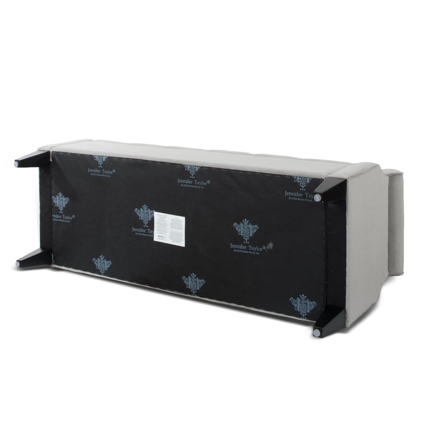 Jacqueline Tufted Roll Arm Storage Bench Grey