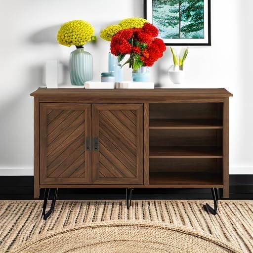 Stayton Dark Walnut Transitional 2-Door Sideboard with Adjustable Shelves