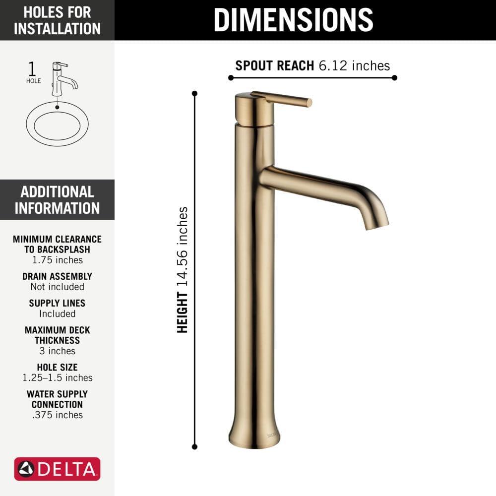 Trinsic Single Hole Vessel Bathroom Faucet, Single Handle Vessel Bathroom Sink Faucet