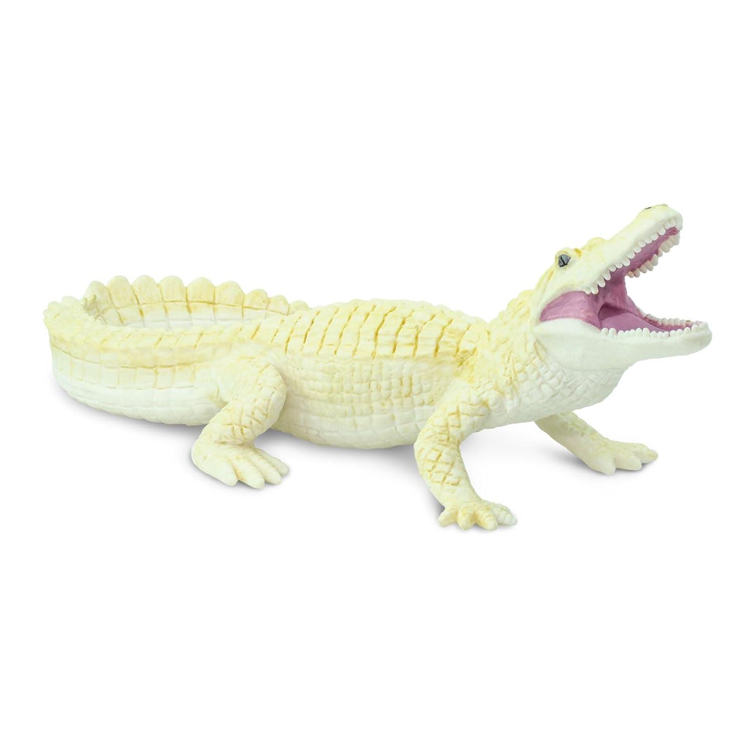 Safari Ltd. White Alligator Figurine - Realistic 6" Wildlife Figure - Educational Toy for Boys, Girls, and Kids Ages 3+