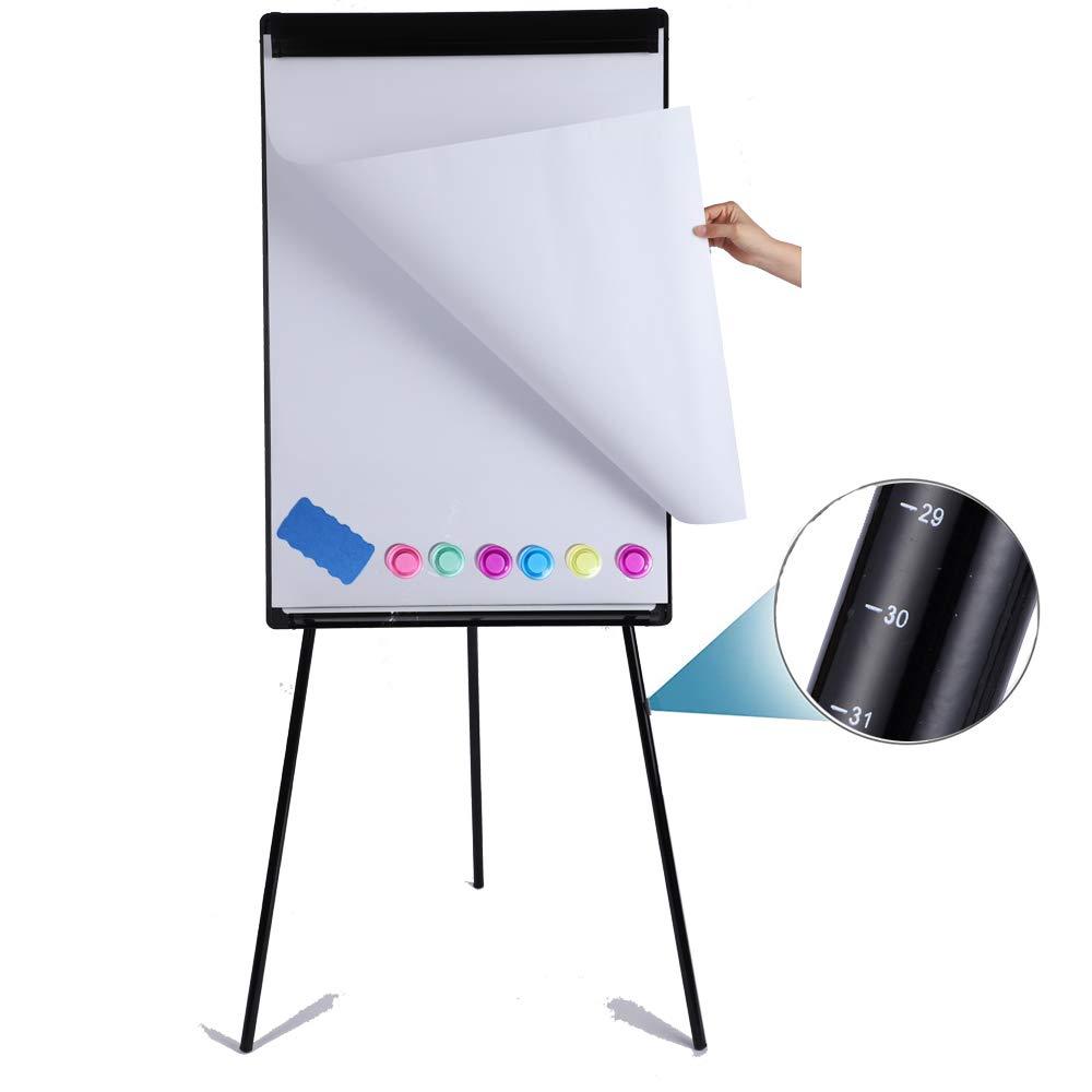 Adjustable Magnetic Whiteboard Easel with Tripod Stand and Flipchart