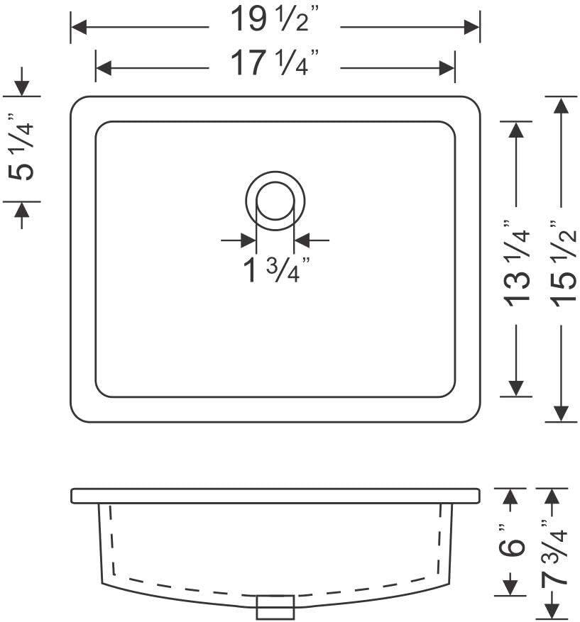 Wells Sinkware Rhythm Series 15.5'' Ceramic Rectangular Bathroom Sink with Overflow