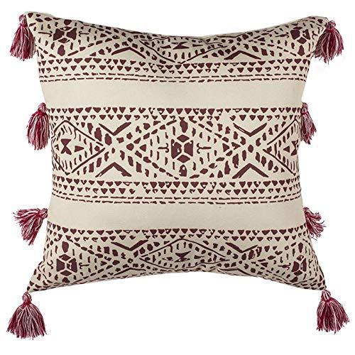 Landria Pillow - Beige/Red - 16"X16" - Safavieh