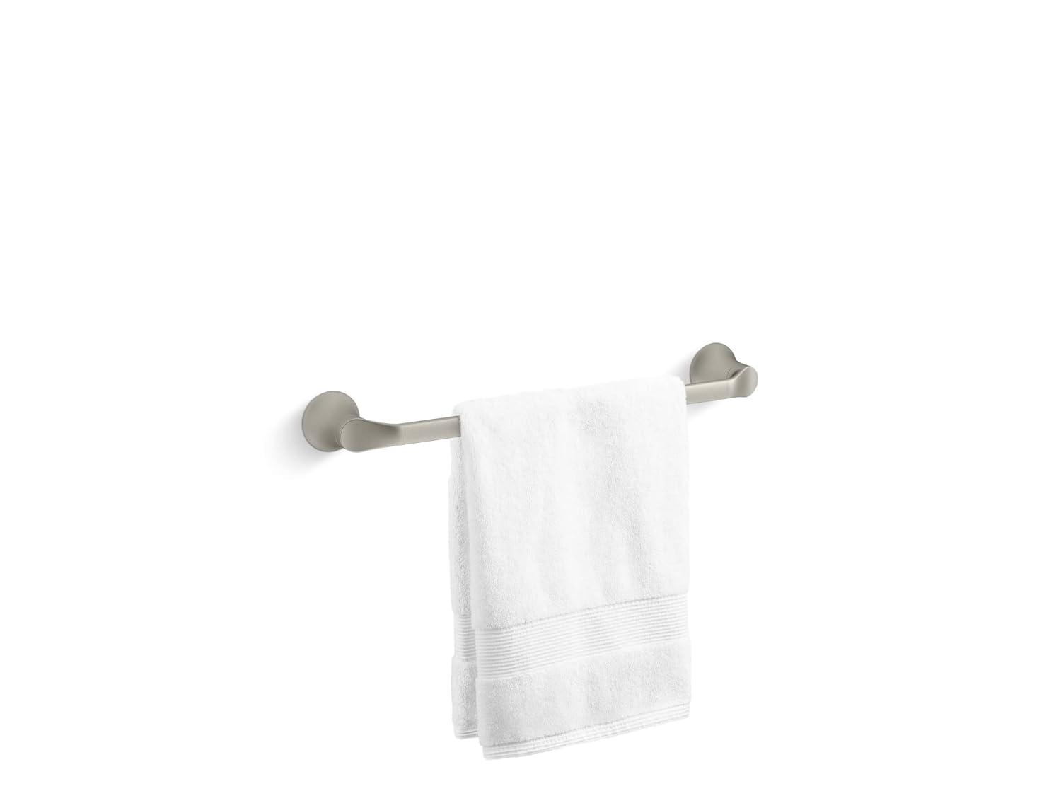 Simplice 18" Vibrant Brushed Nickel Metal Towel Bar