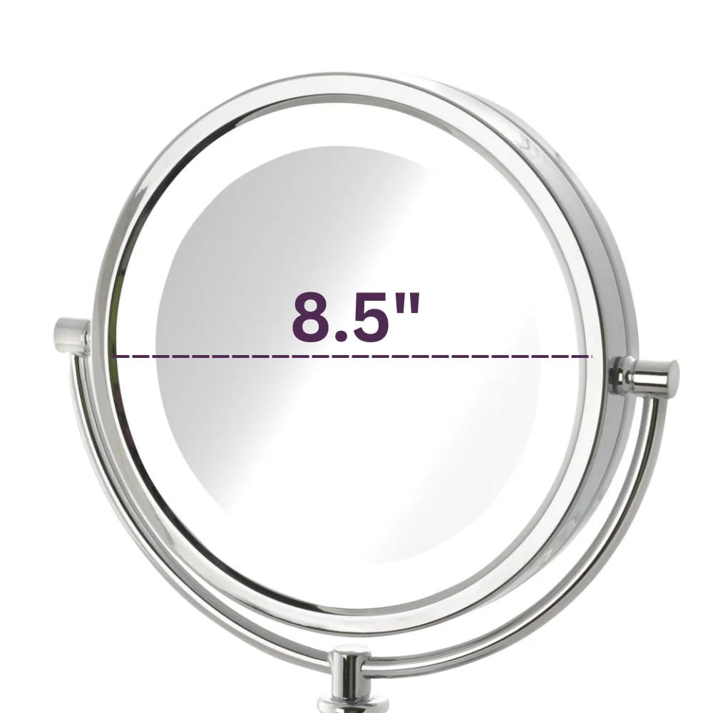 Nickel 8x Magnification Cordless LED Makeup Mirror