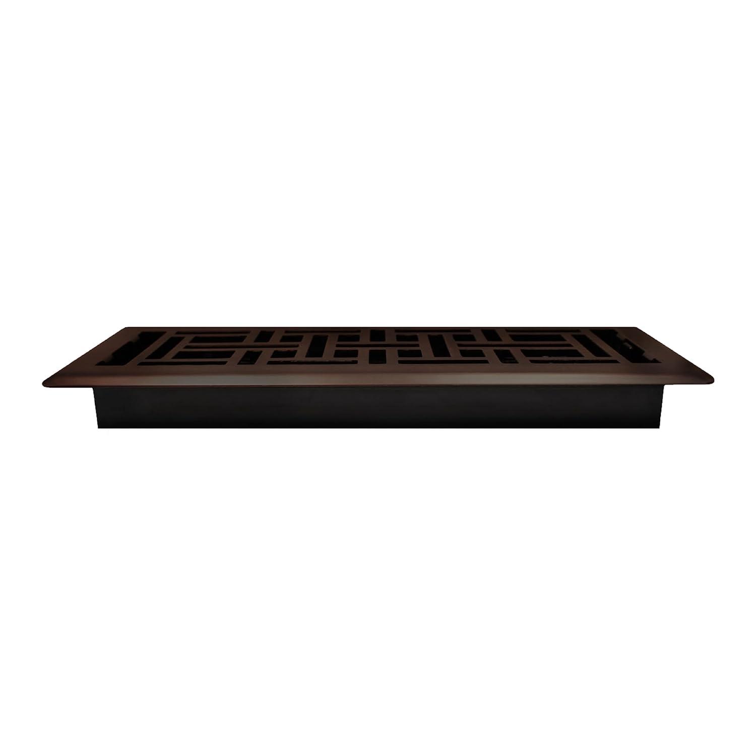Decor Grates AJH412-RB Oriental Floor Register, 4x12 Inches, Rubbed Bronze Finish