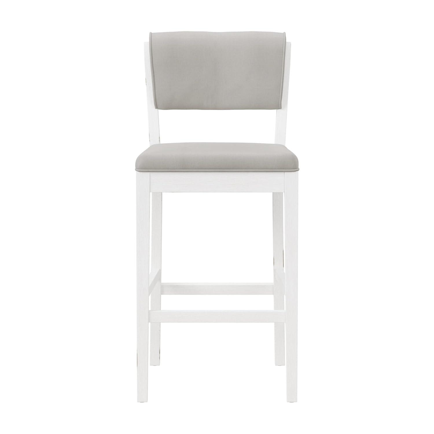 Clarion Wood and Upholstered Panel Back Counter Height Stool Sea White - Hillsdale Furniture
